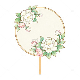 古风花卉团扇插图