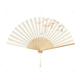 淡雅花卉折扇图案设计元素