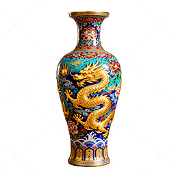 中国龙纹瓷瓶装饰艺术品