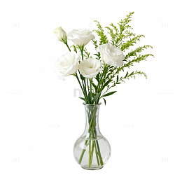 简约白玫瑰花瓶插花