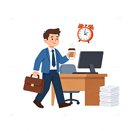 打工人 职场 卡通 扁平 形象