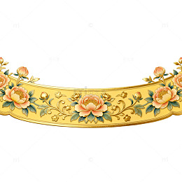 金色花卉浮雕装饰边框