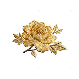金色刺绣花卉装饰图案
