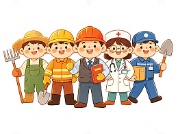 劳动节卡通职业人物插画素材