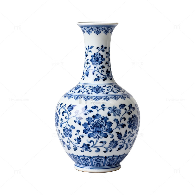 青花瓷花瓶传统图案艺术品