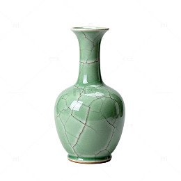 龙泉青瓷裂纹花瓶摆件