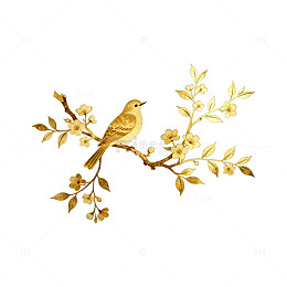 刺绣风格花鸟图案