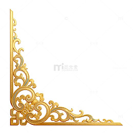 金色雕花装饰角