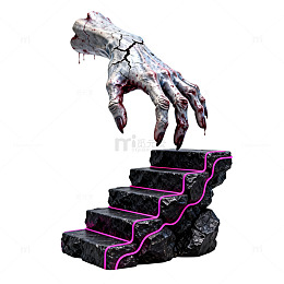 恐怖风格怪物手雕塑