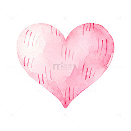 水彩心形浪漫元素插画