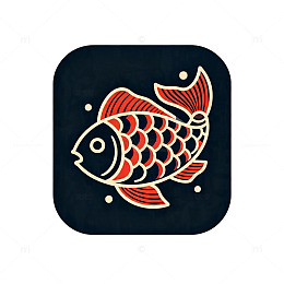 简约风格锦鲤图标设计