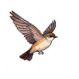 像素风飞鸟插图设计素材