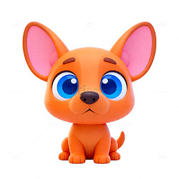 可爱卡通小狗3D模型