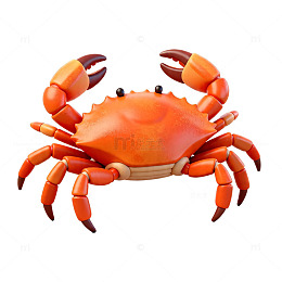 3D卡通螃蟹模型设计素材