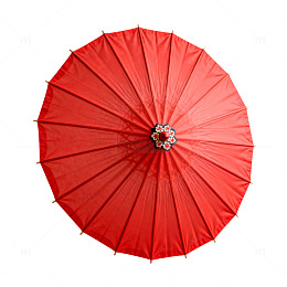 红色传统雨伞素材