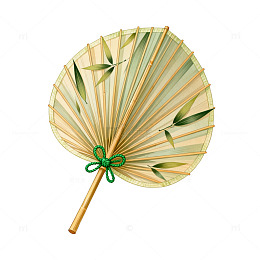 传统竹扇手绘装饰元素