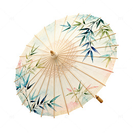 淡雅竹叶油纸伞