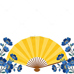 日式和风折扇花卉图案设计素材