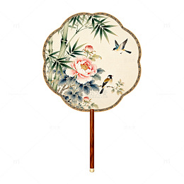 传统中国风扇子装饰画
