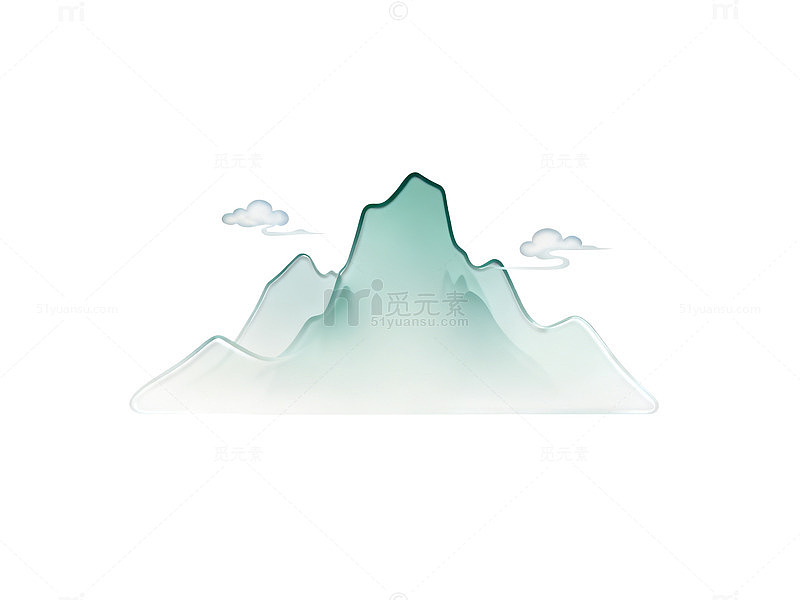 山水剪影简约插画