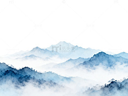 水墨山水画远山云雾