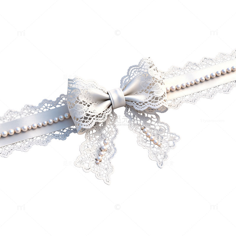 蕾丝珍珠蝴蝶结饰品