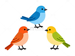 卡通鸟类插画设计素材