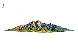 山水画风格山峰景观图