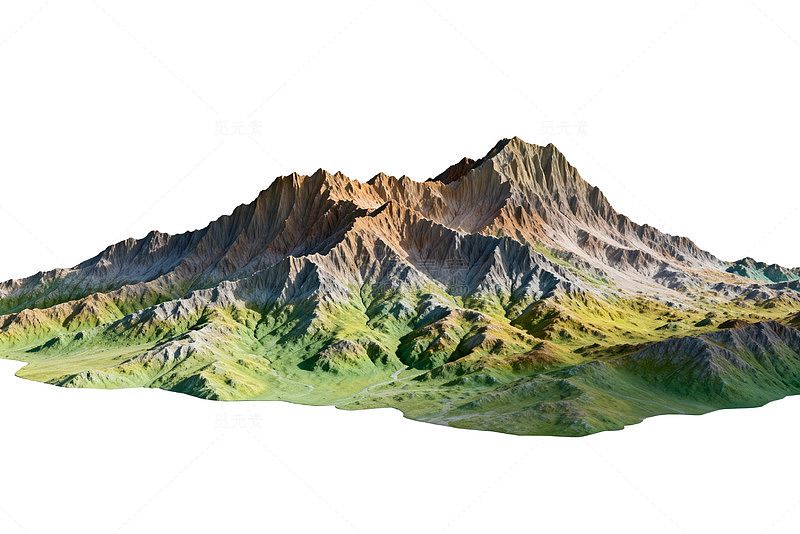 山地景观三维渲染图