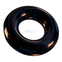 黑色光泽环形物体三维模型