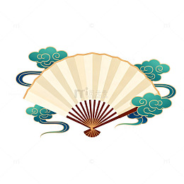 古风折扇祥云图案设计元素