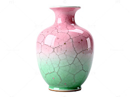 粉绿裂纹陶瓷花瓶艺术品