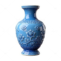 青花瓷花瓶装饰图案设计素材