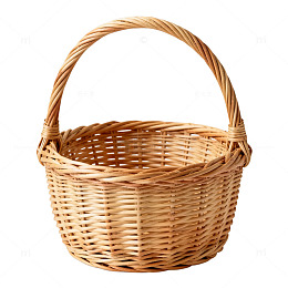 藤编圆篮编织工艺品