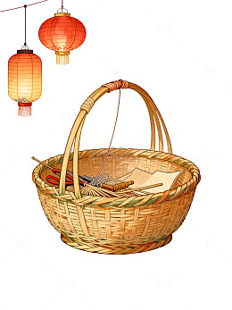 传统节日篮子插画素材