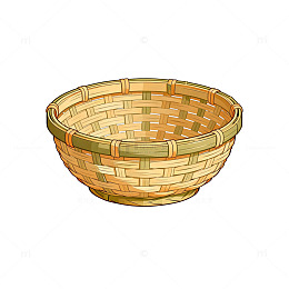 编织篮手工艺术品插画