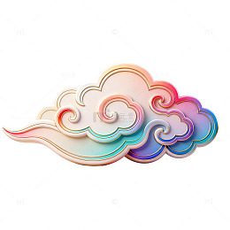 炫彩云纹装饰图案设计元素