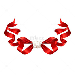 红色丝带蝴蝶结装饰素材