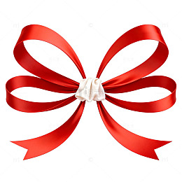 红色丝带蝴蝶结装饰图案