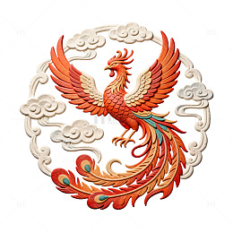 传统凤凰剪纸艺术图案