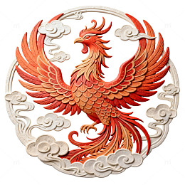 传统凤凰祥云浮雕艺术装饰