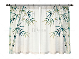竹叶窗帘装饰图案