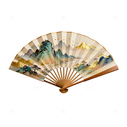 古风山水画折扇装饰图案