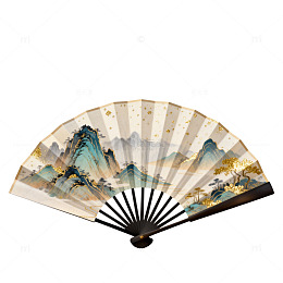 古风山水折扇艺术图案设计