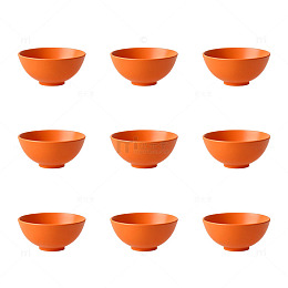 简约橙色碗具矢量图
