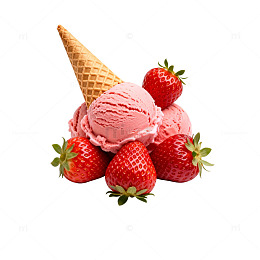 草莓冰淇淋美食