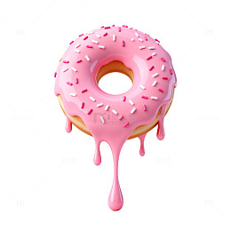 3D甜甜圈甜点美食插画