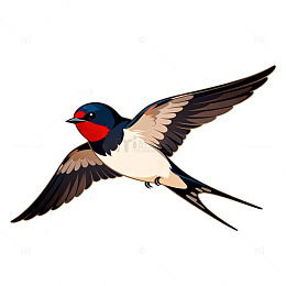 卡通燕子飞行插画素材