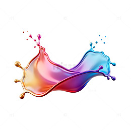 炫彩液体动态飞溅设计元素