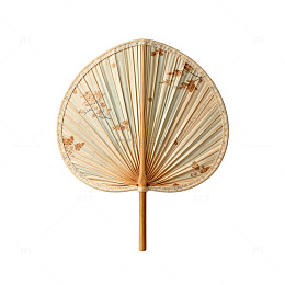 古风圆形折扇装饰图案设计素材